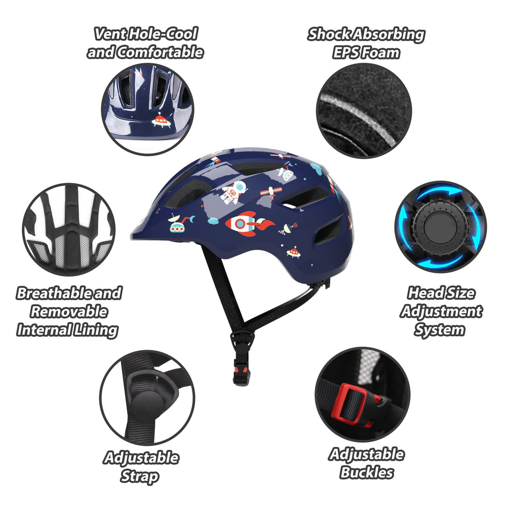 KORIMEFA Kids Bike Helmet Toddler Bicycles Helmets, Multi-Sport Protective Gear Set for 3-5-8-14 Years Boys Girls with Knee Elbow Pads Wrist Guards for Cycling,Skateboarding,Skating Scooter