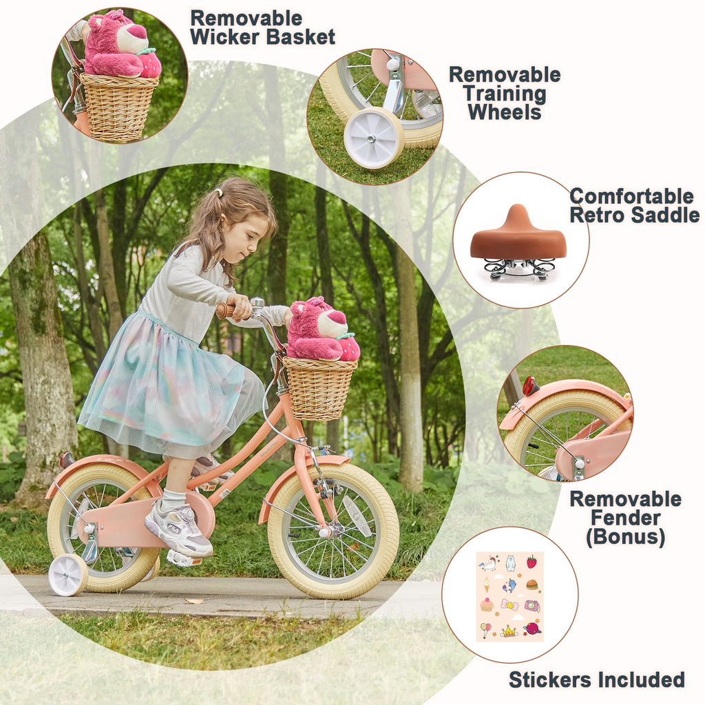 Glerc Little Molly 20 inch Kids Girls Bike for 7-13 Years Old Child,gifts, Mint Green