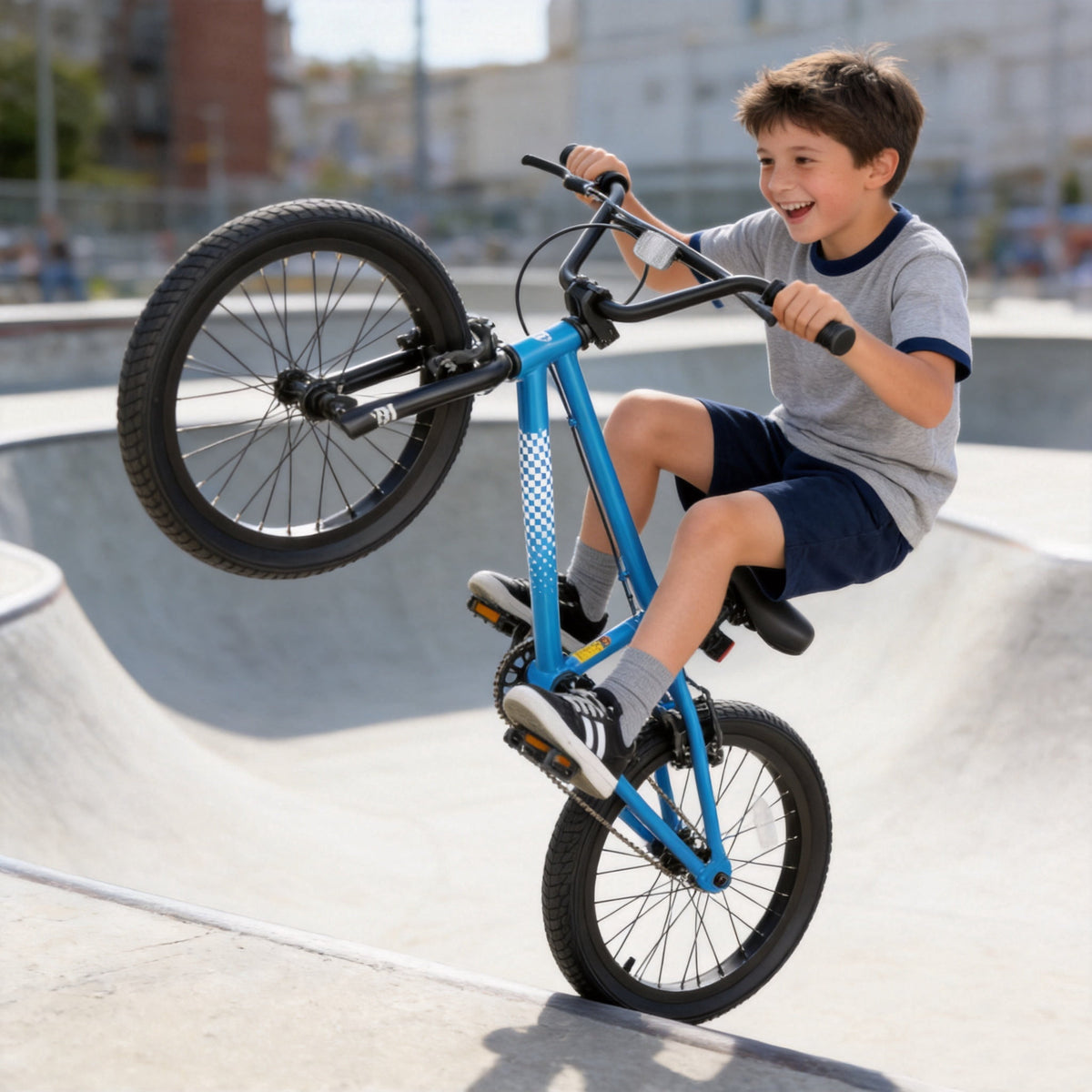 Korimefa 18 inch BMX Bikes, Kids Bicycles for Boys Ages 5-9, Child, Tween & Teen, Front Aluminum Alloy U-Brake, Rear R-Brake, Hand Brake Levers & Front and Rear Pegs, White