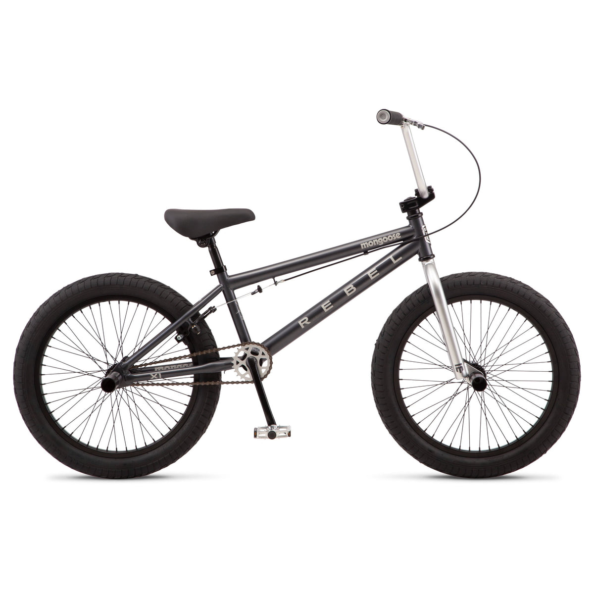 Mongoose Rebel X1 BMX Bike, 20-in. Wheels, Kids Ages 7-14 Years, Gray Child Bicycle