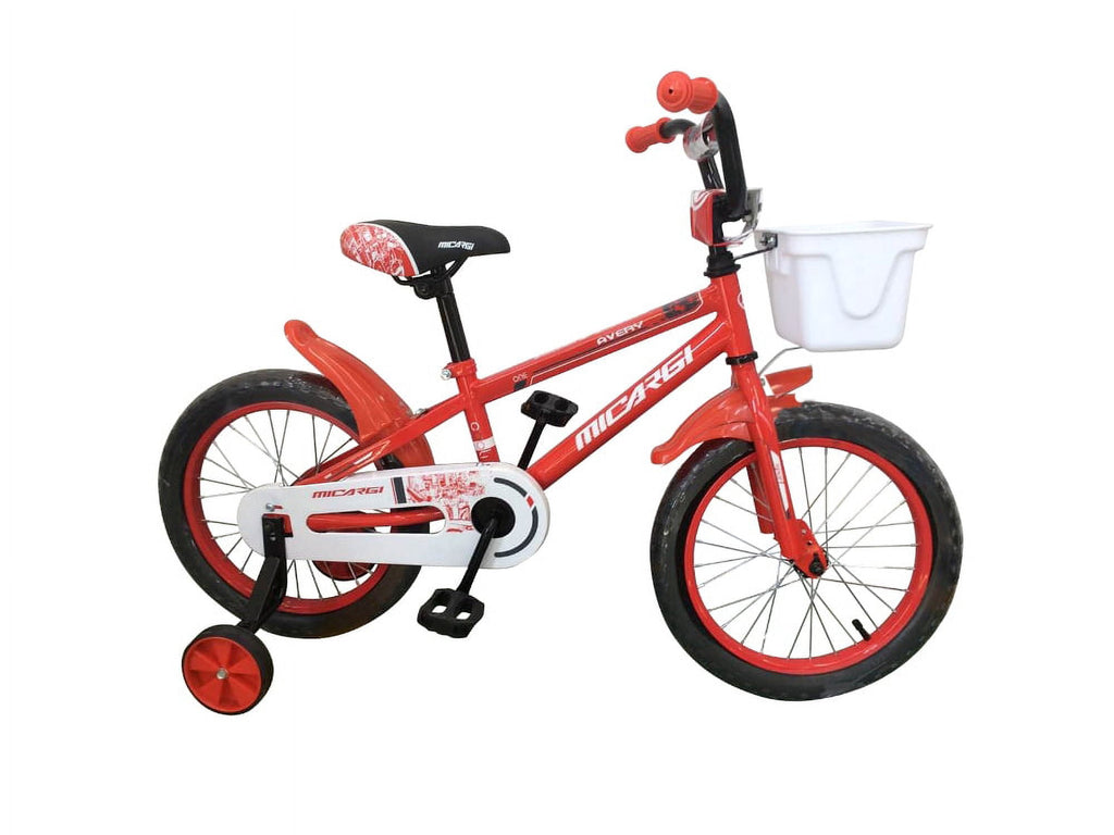 USToyOutlet 16" BMX Steel Frame Coaster Brake Bicycle One Piece Crank w/ Baskets & Fenders, Rims-Red Kid's Bike - Blue