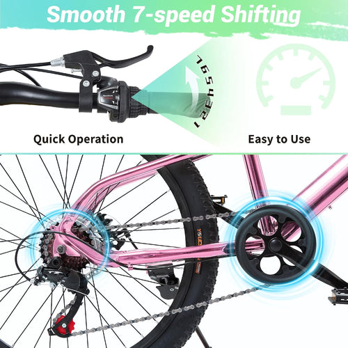 Akaber Kids Bike for Girls 6-11, 20 Inch Mountain Bike for Kids with High Carbon Steel, Dual Disc Brakes and Kickstand