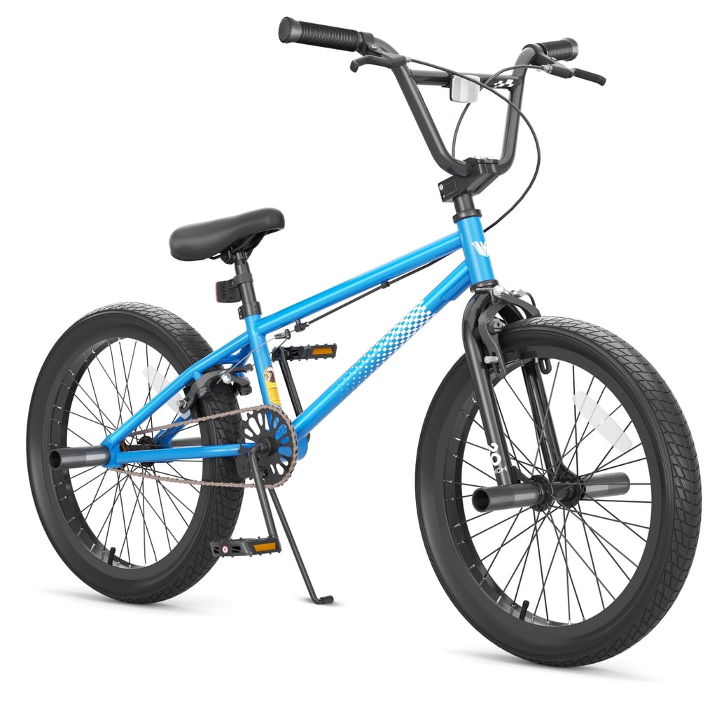 Korimefa 18 inch BMX Bikes, Kids Bicycles for Boys Ages 5-9, Child, Tween & Teen, Front Aluminum Alloy U-Brake, Rear R-Brake, Hand Brake Levers & Front and Rear Pegs, White