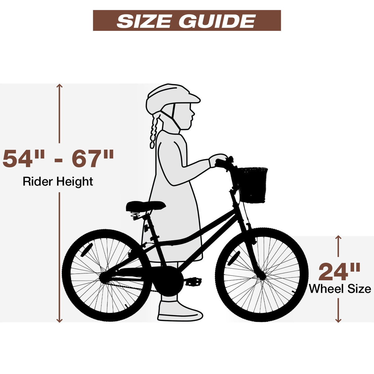 Hykolity Cruiser Bike for Teenage 24 Inch for 8-14 Years Old Girls Bicycle with Basket and Kickstand, Tween Retro Style Childrens Bike for Teen Girls, Pink