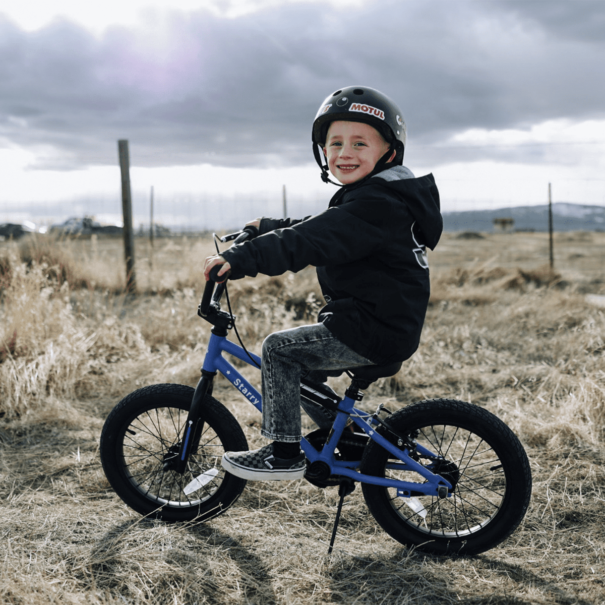 Glerc 14 Inch Little Kids Bike BMX Style Bicycle with Training Wheels Coaster Brake for 3 4 5 Years Old Boys Girls, Blue