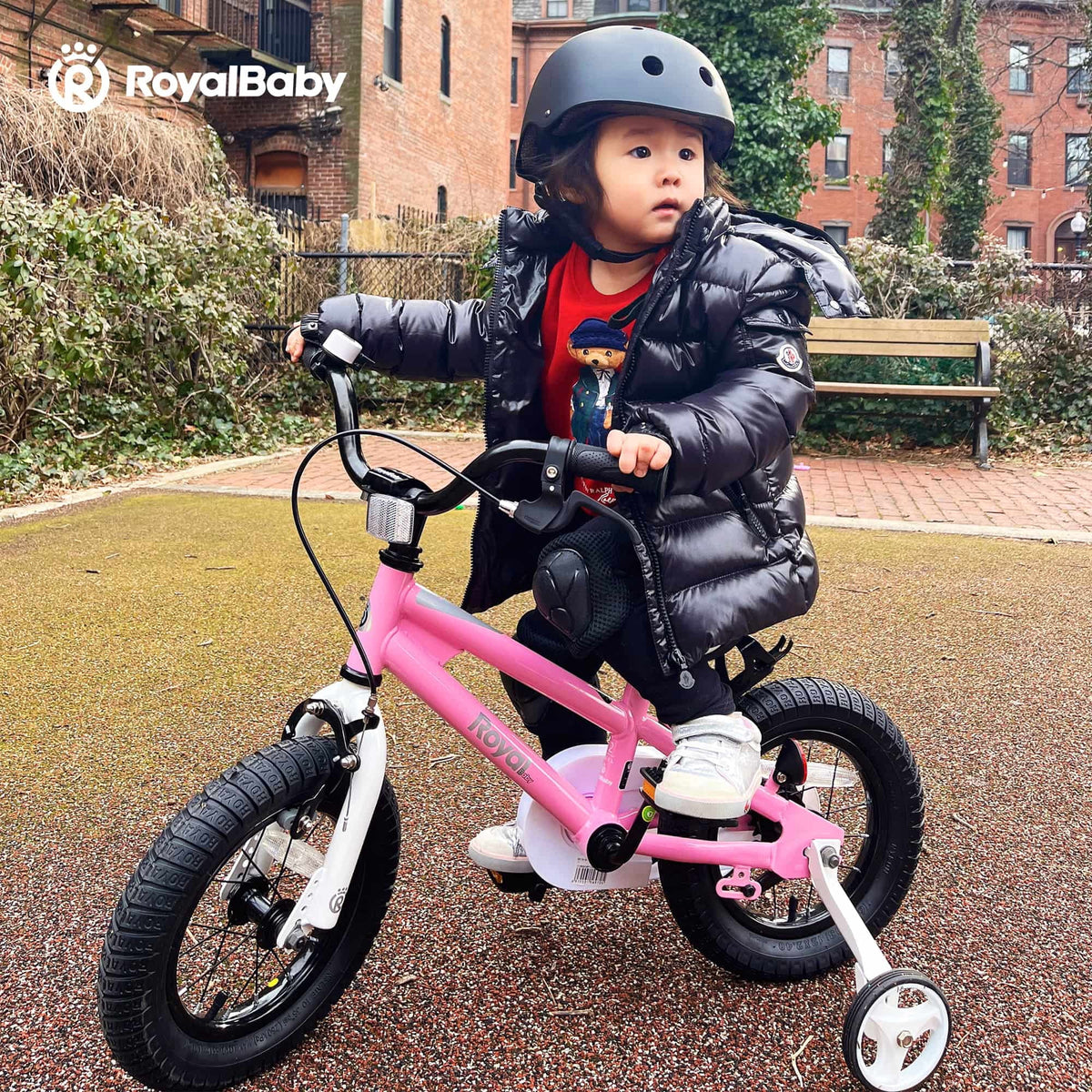 Royalbaby Boys Girls Kids Bike 14 In BMX Freestyle Blue 2 Hand Brakes Bicycles with Training Wheels Child Bicycle