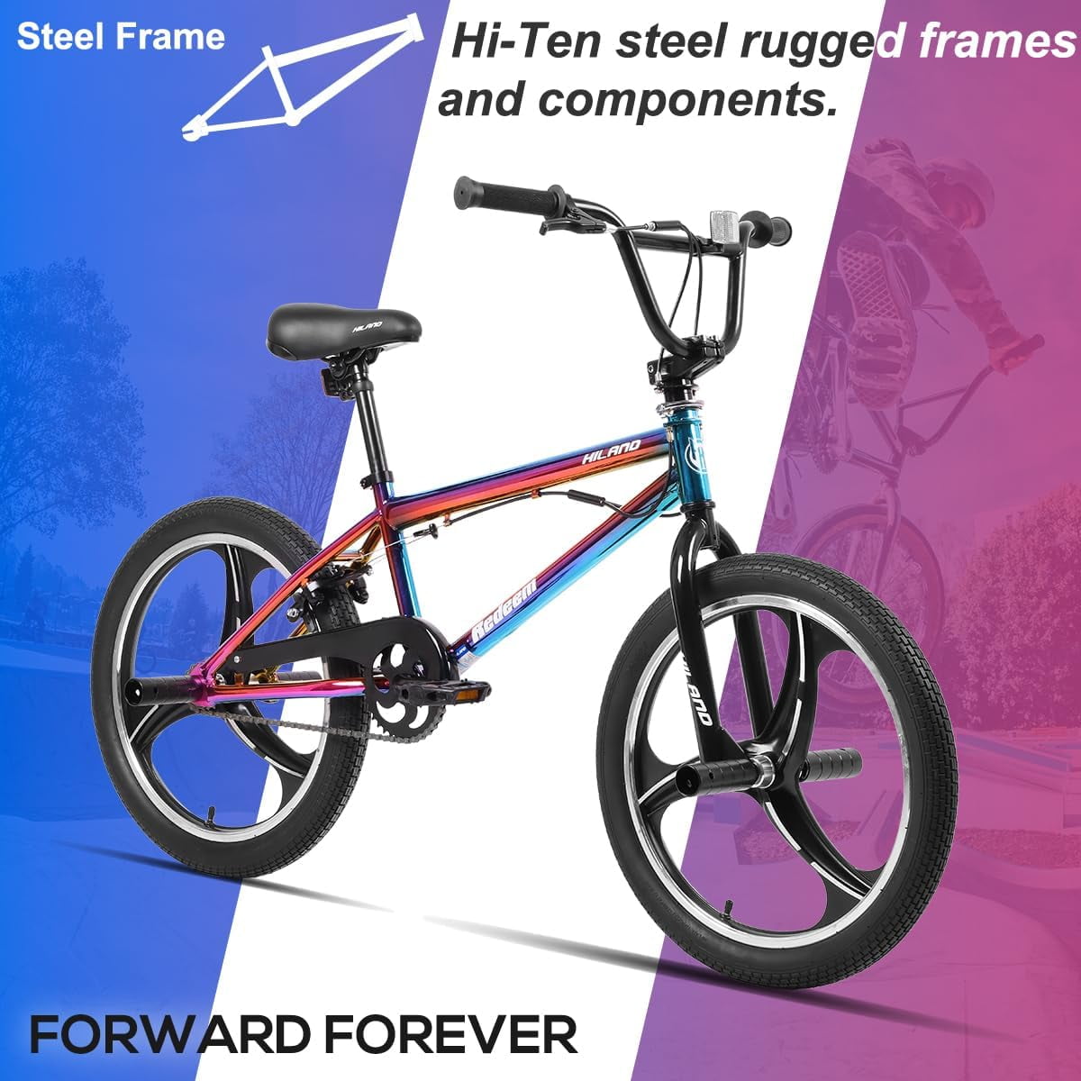 Hiland 20 Inch Boys' or Girls' BMX Bike, Kids' Bicycle