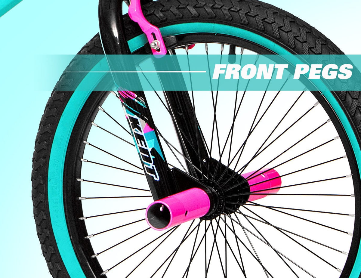 20" Kent Tempest BMX Bicycle, Fits Riders 4'2" - 5', Black/Aqua, Child, Unisex