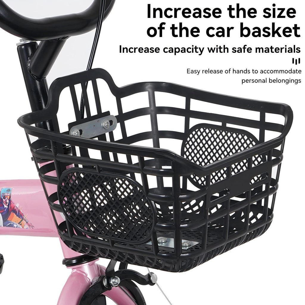 Aukfa 18-Inch Kids Bike for Boys & Girls Ages 5-10,Balance Bikewith Training Wheels, Coaster Brake & Front V-Brake,Pink