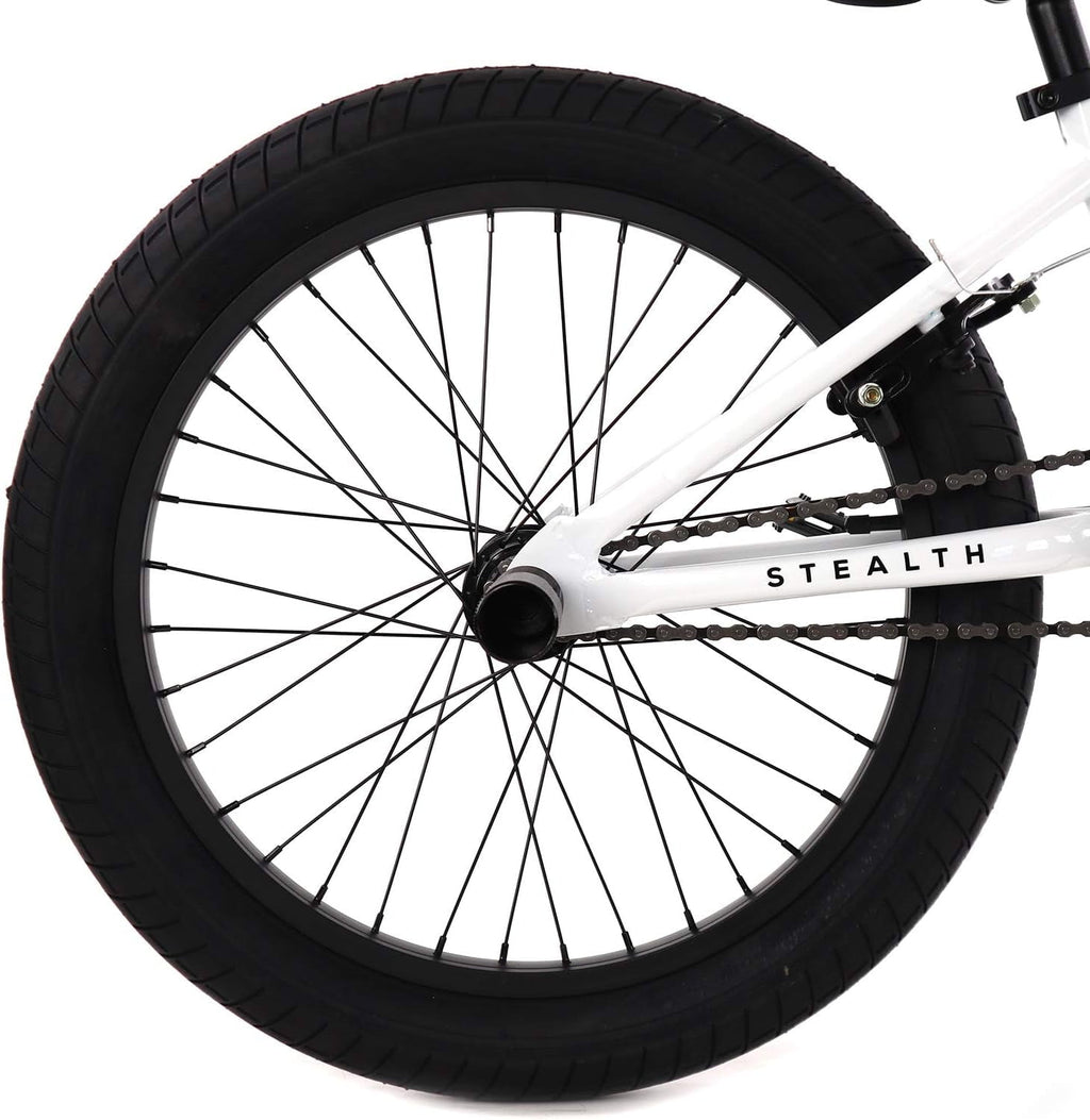 Elite BMX Bicycle 20” Freestyle Bike - Stealth Black Ideal for Ages 7 to 18 Years
