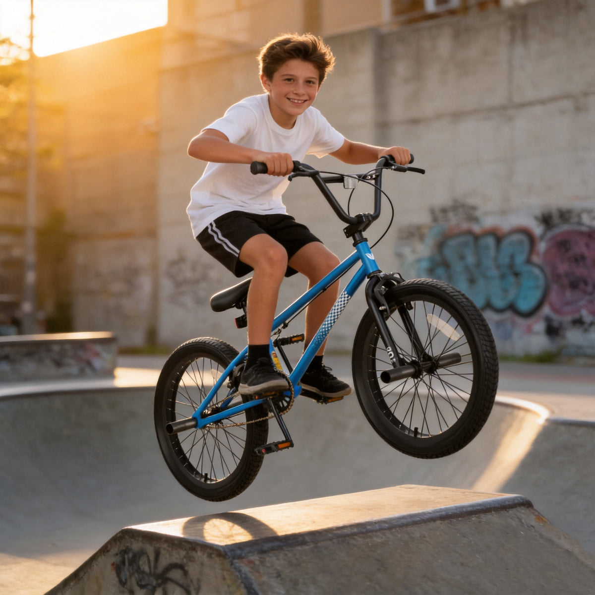 Korimefa 18 inch BMX Bikes, Kids Bicycles for Boys Ages 5-9, Child, Tween & Teen, Front Aluminum Alloy U-Brake, Rear R-Brake, Hand Brake Levers & Front and Rear Pegs, White