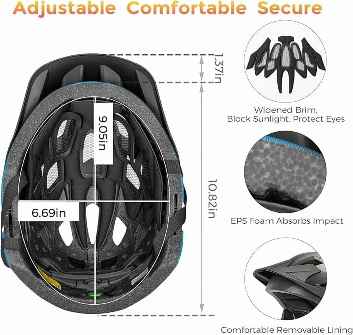 ROCKBROS Bicycle Helmet Kids Helmet Full Face Safety Helmet Removable Helmet Chin All-Round Ventilation Holes with Adjustable Brim for Kids Age 5-12