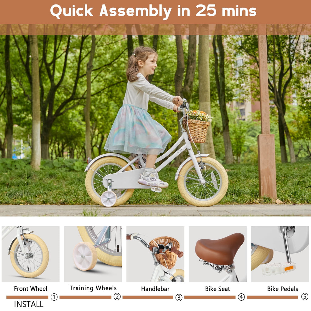 Glerc Little Molly 20 inch Kids Girls Bike for 7-13 Years Old Child,gifts, Mint Green