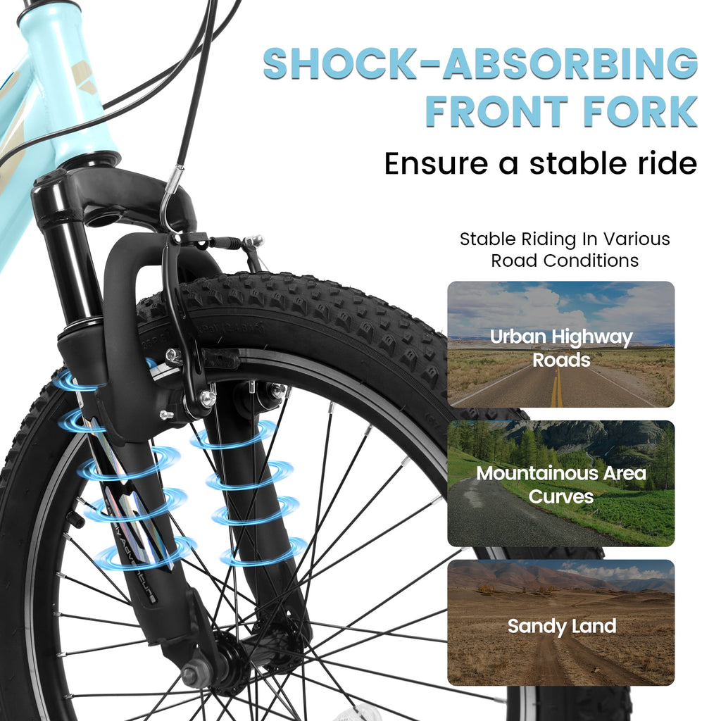 Ambifirner 20" City Bike with Adjustable Saddle & Kickstand Steel Frame