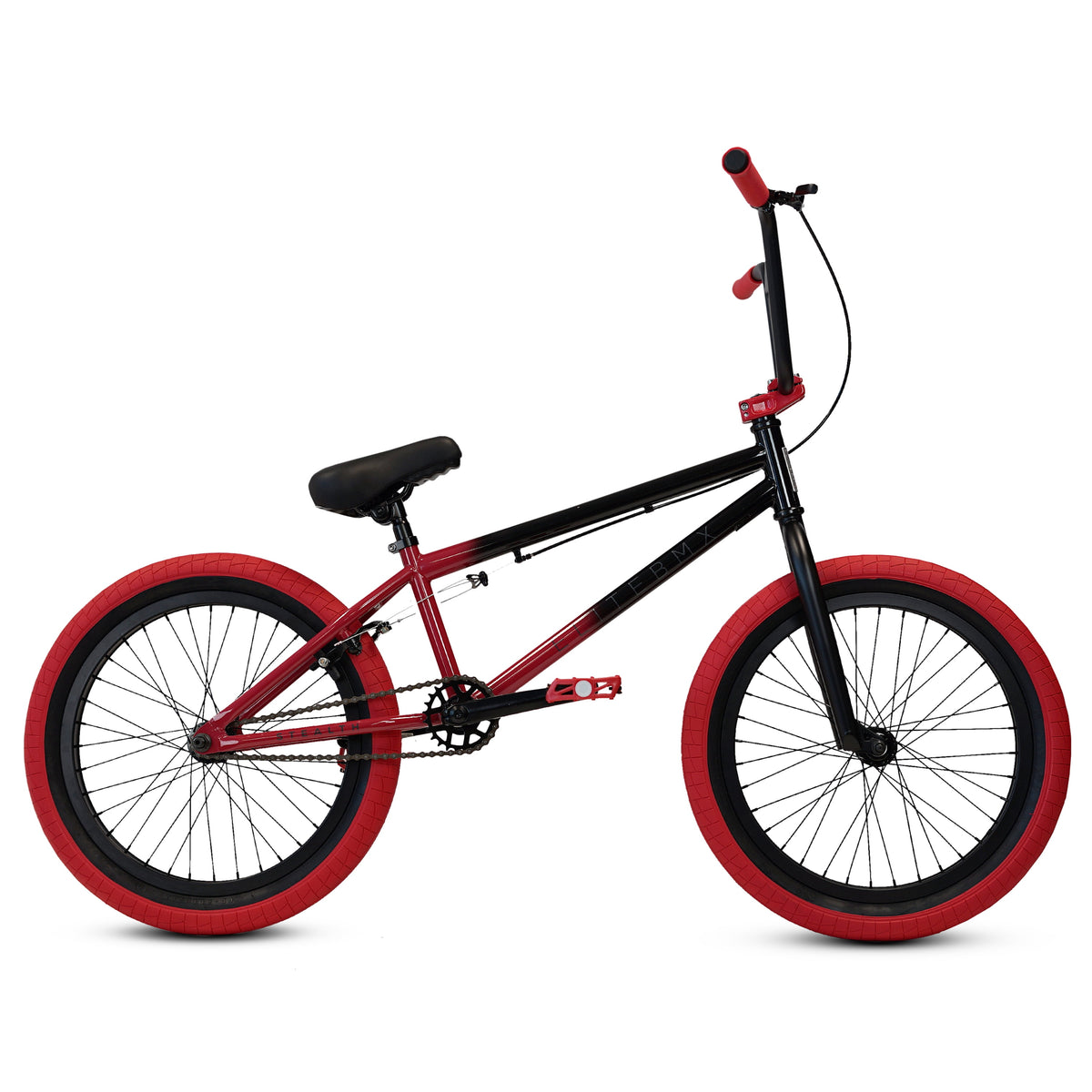 Elite BMX Bicycle 20” Freestyle Bike - Stealth Black Ideal for Ages 7 to 18 Years