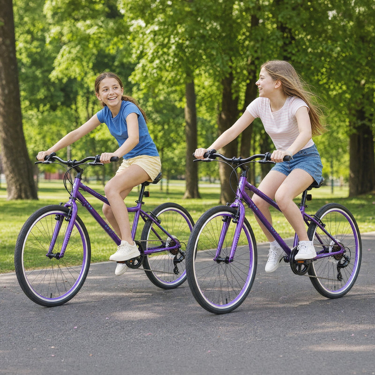 Hykolity 20-in Kid Mountain Bike 7 Speed Bicycles for Kids Bikes MTB Children Ages 8-13 Tween Fits Riders 48-60 Adjustable Seat Dual Brake Outdoor Cycling, Pink