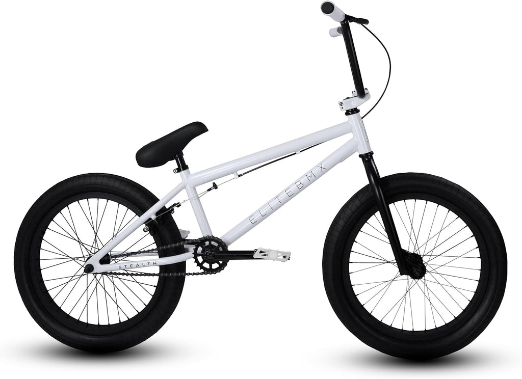 Elite BMX Bicycle 20” Freestyle Bike - Stealth Black Ideal for Ages 7 to 18 Years
