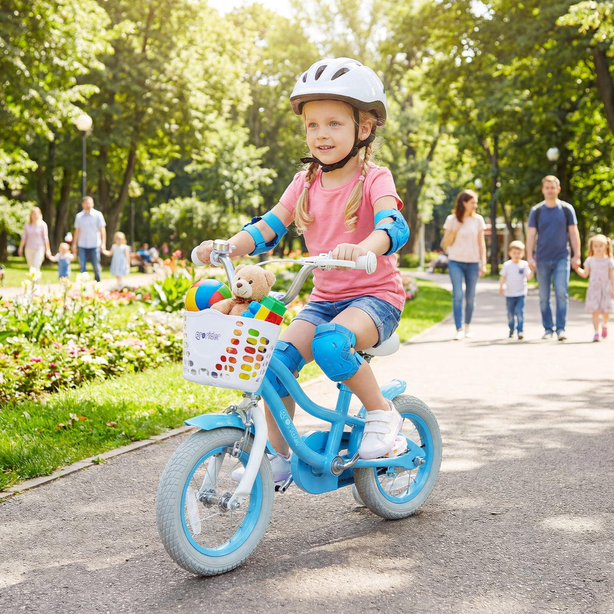 Costway 18'' Kids Bike Toddler Bicycle with Training Wheel Kickstand for 4-8 Years Old Pink