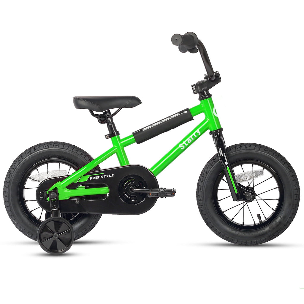 Glerc 14 Inch Little Kids Bike BMX Style Bicycle with Training Wheels Coaster Brake for 3 4 5 Years Old Boys Girls, Blue