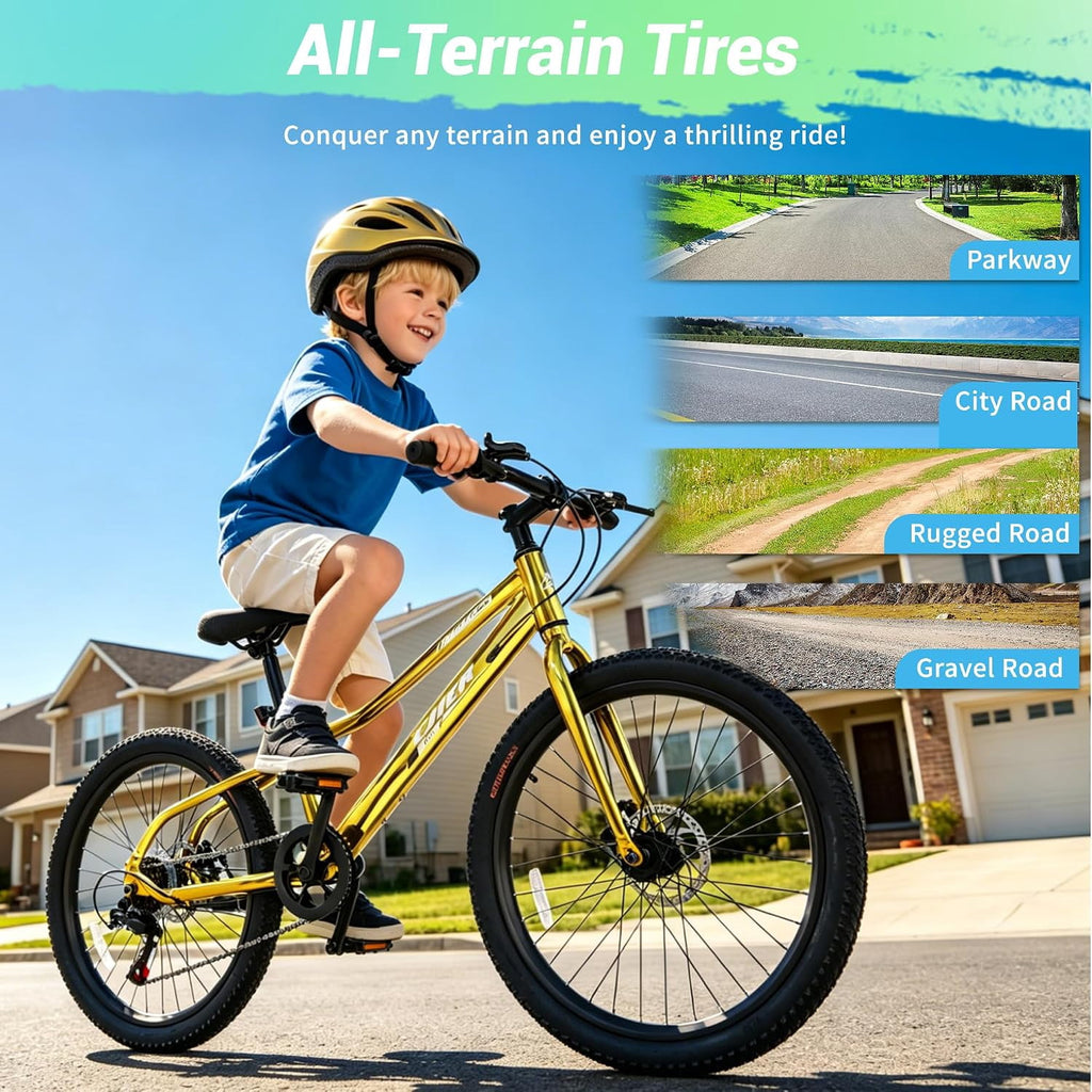 Akaber Kids Bike for Girls 6-11, 20 Inch Mountain Bike for Kids with High Carbon Steel, Dual Disc Brakes and Kickstand