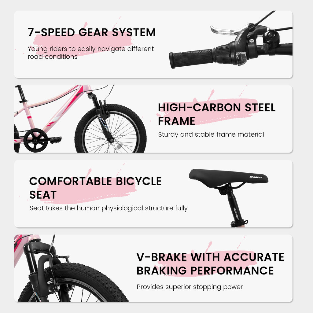Ambifirner 20" City Bike with Adjustable Saddle & Kickstand Steel Frame