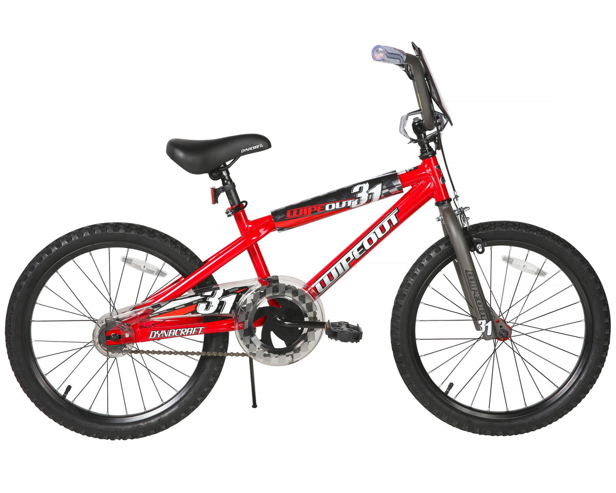 Dynacraft Wipeout Boys 20" BMX Bike, Red, For Kids Age 7-14 Years
