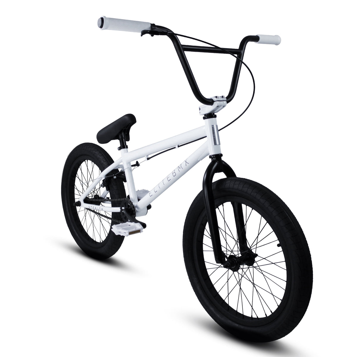 Elite BMX Bicycle 20” Freestyle Bike - Stealth Black Ideal for Ages 7 to 18 Years