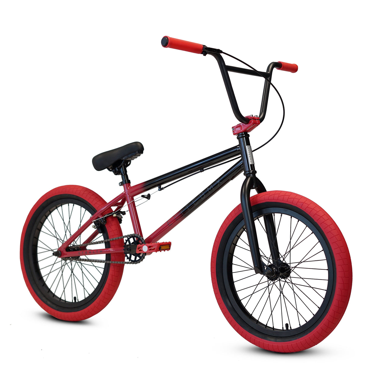 Elite BMX Bicycle 20” Freestyle Bike - Stealth Black Ideal for Ages 7 to 18 Years