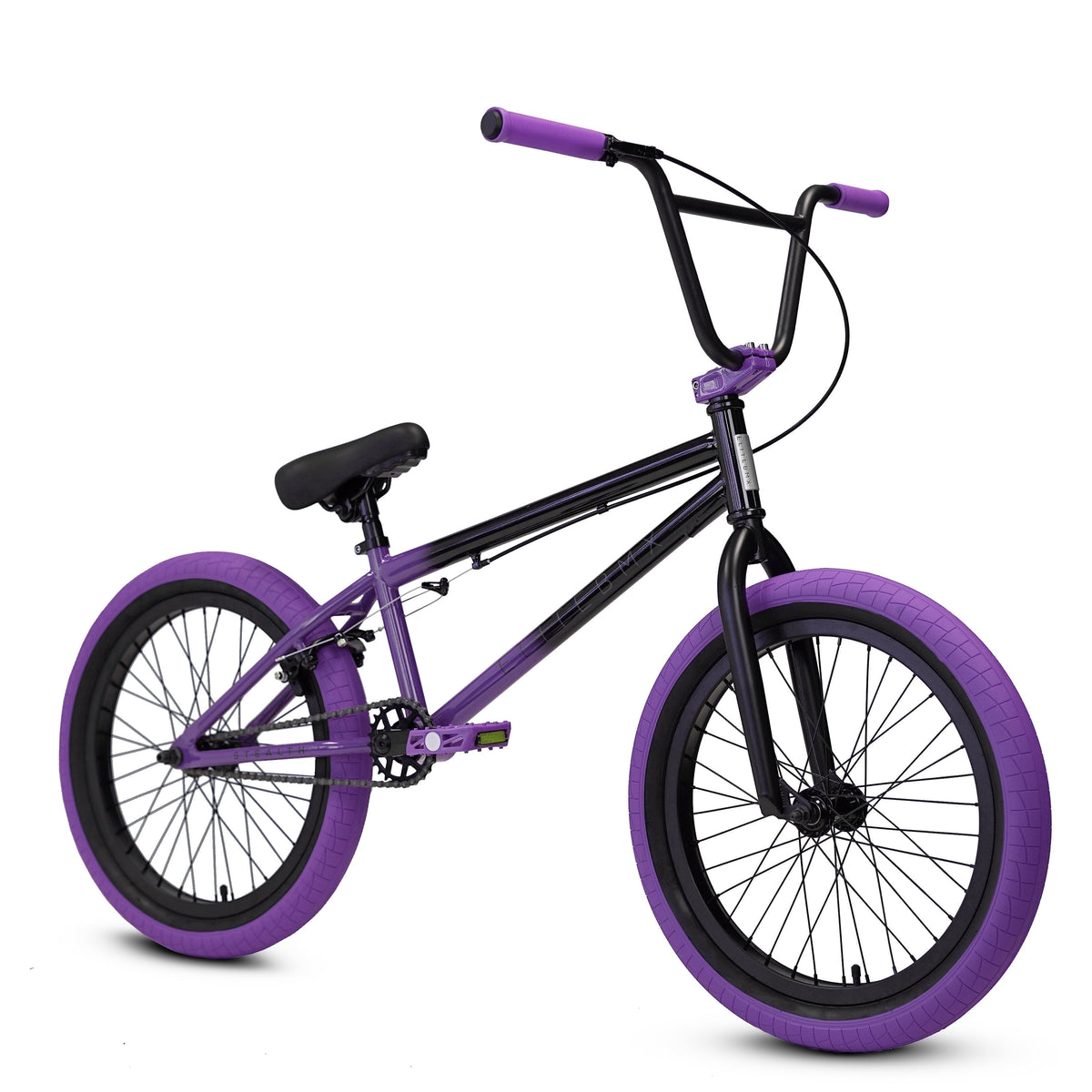 Elite BMX Bicycle 20” Freestyle Bike - Stealth Black Ideal for Ages 7 to 18 Years