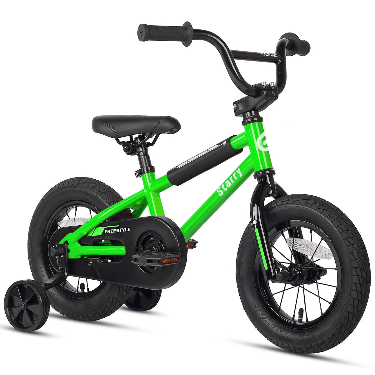 Glerc 14 Inch Little Kids Bike BMX Style Bicycle with Training Wheels Coaster Brake for 3 4 5 Years Old Boys Girls, Blue