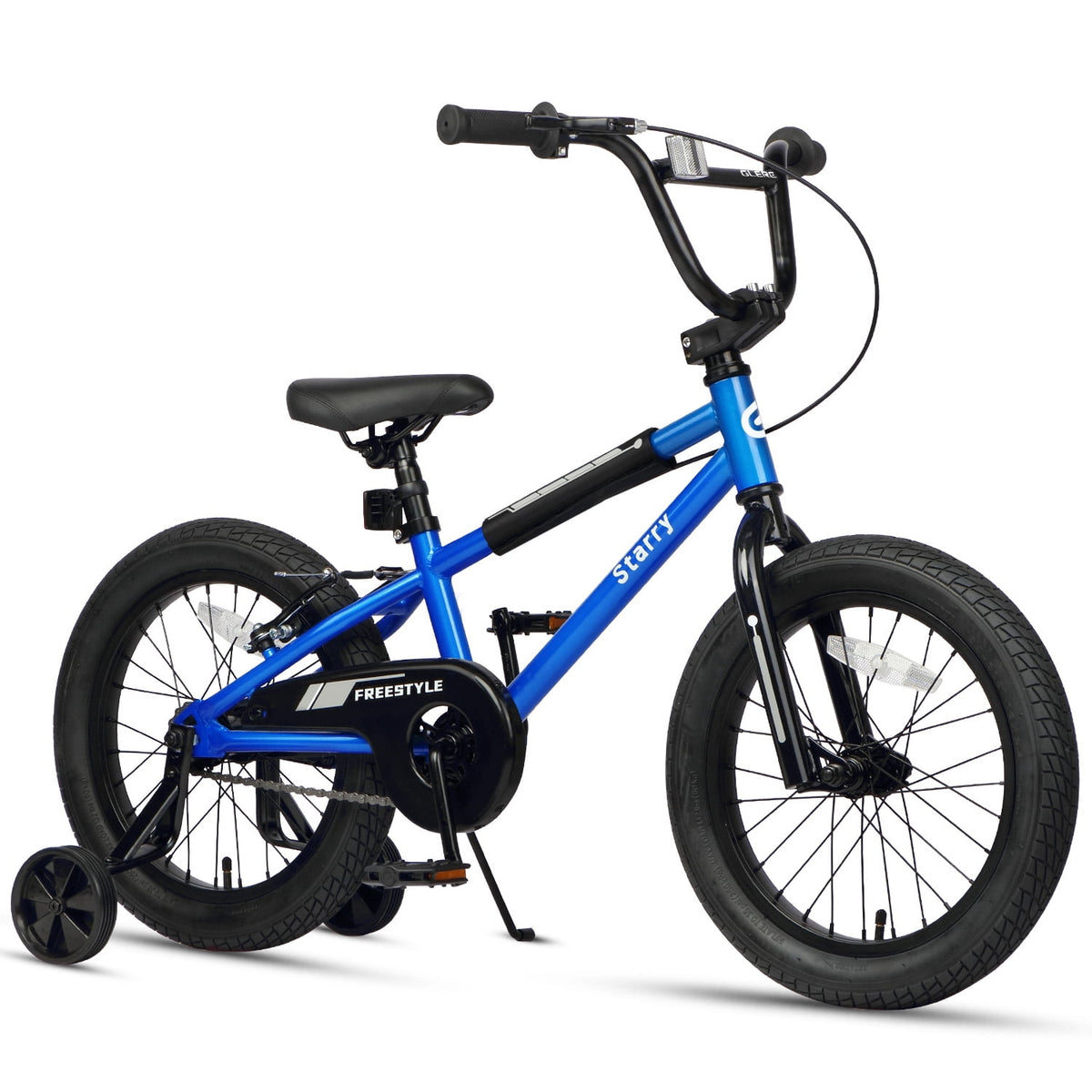 Glerc 14 Inch Little Kids Bike BMX Style Bicycle with Training Wheels Coaster Brake for 3 4 5 Years Old Boys Girls, Blue
