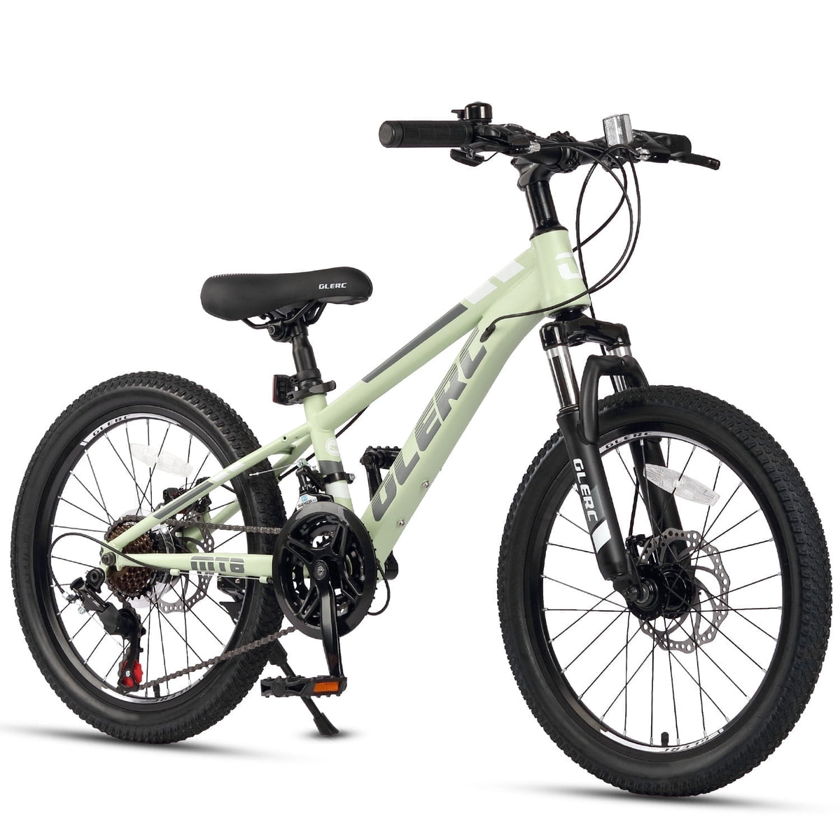 Glerc Skyline 24 Inch Kids Mountain Bike for Boys Girls 10 11 12 13 14 Years Old, 21-Speed Kid Bicycle with Front Suspension & Dual Disc Brakes & Rugged Frame, Black