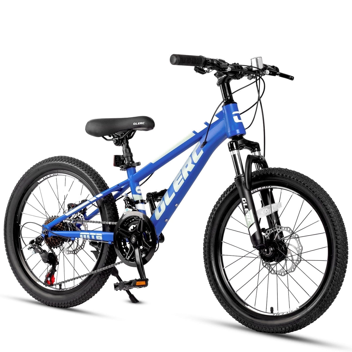 Glerc Skyline 24 Inch Kids Mountain Bike for Boys Girls 10 11 12 13 14 Years Old, 21-Speed Kid Bicycle with Front Suspension & Dual Disc Brakes & Rugged Frame, Black
