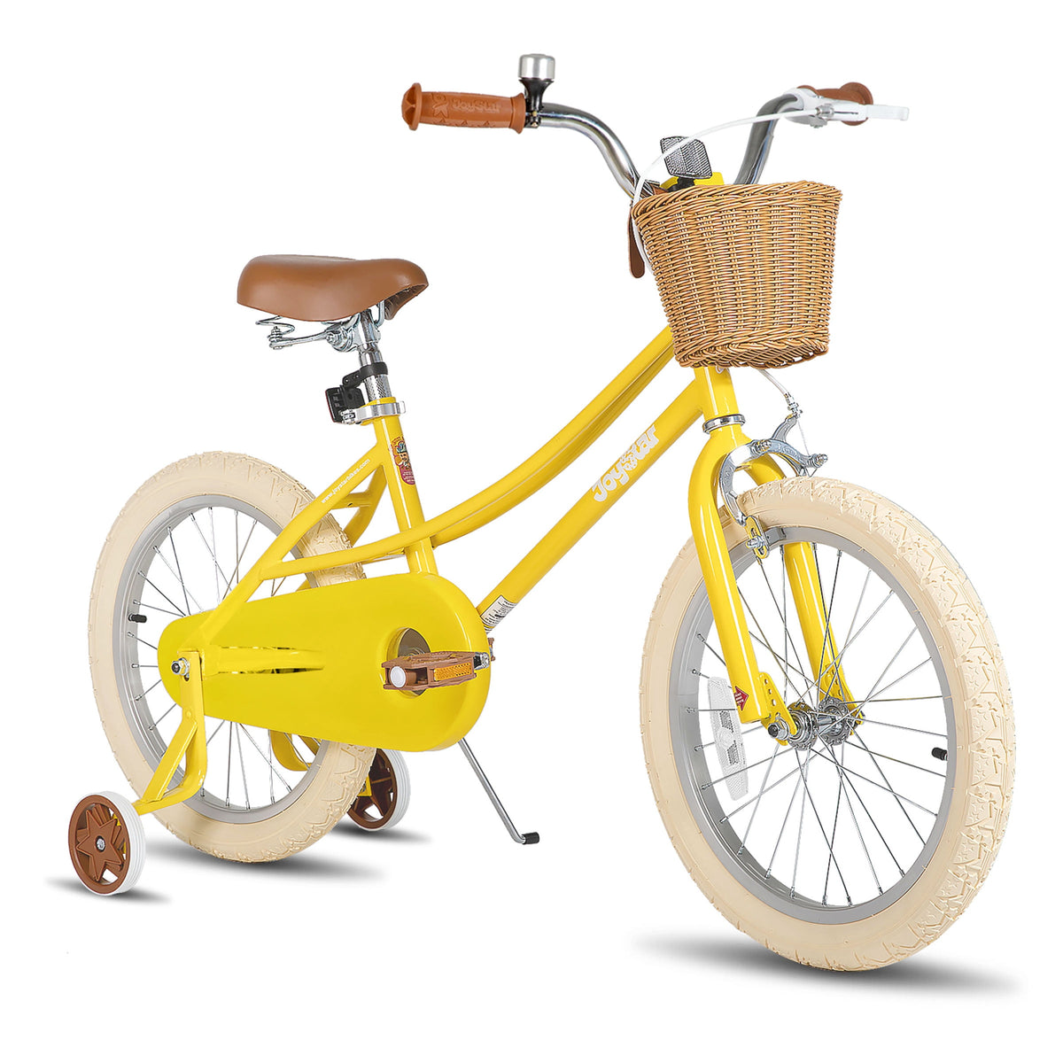 JOYSTAR 14 Inch Girls Bike with Training Wheels & Basket for Ages 3-5, Purple