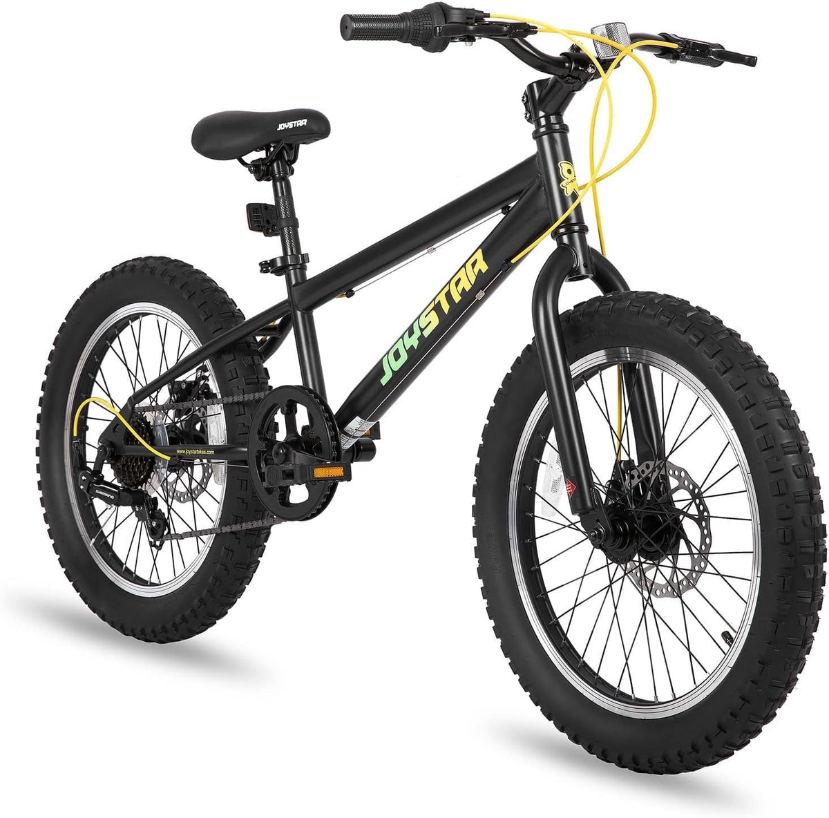 JOYSTAR 20 Inch Mountain Bike for Kids Ages 7-12 Year Old, 3-Inch Wide Knobby Tires, 7 Speed Shimano Drivetrain, Disc Brakes, Fat Tire Kids Bicycles for Boys Girls, Purple
