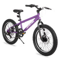 JOYSTAR 20 Inch Mountain Bike for Kids Ages 7-12 Year Old, 3-Inch Wide Knobby Tires, 7 Speed Shimano Drivetrain, Disc Brakes, Fat Tire Kids Bicycles for Boys Girls, Purple