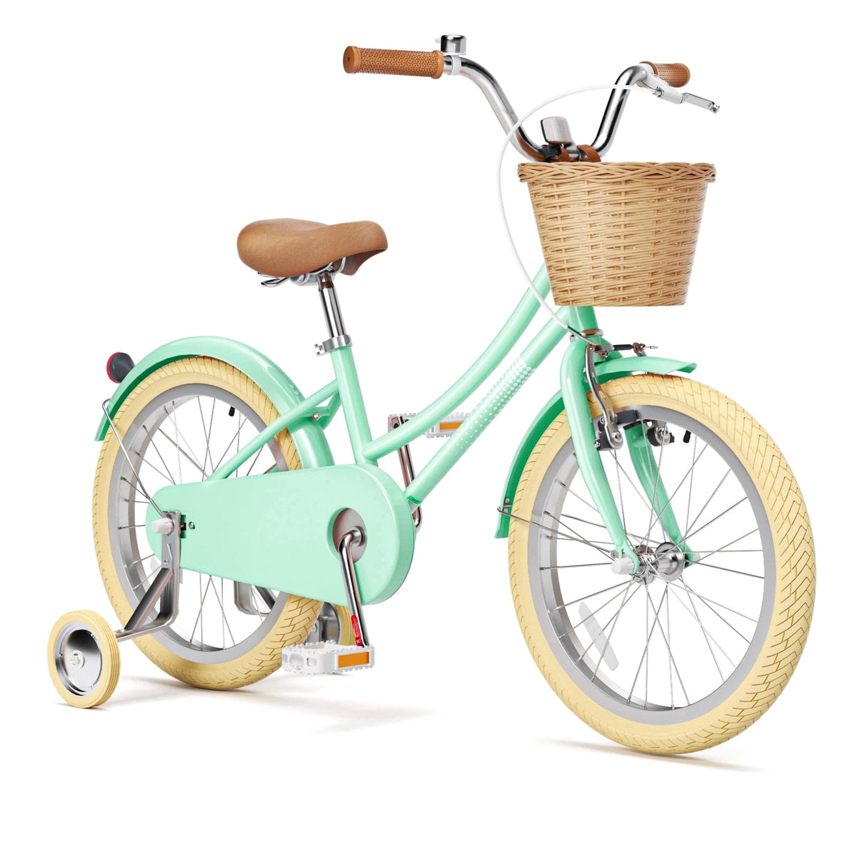 Korimefa Girls Bike 18 Inch Kids Bicycle for 5-9 Years Old, with Removable Training Wheels & Cute Basket, Ideal Gift for Toddler Girls Outdoor Riding,Purple