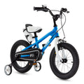 Royalbaby Boys Girls Kids Bike 14 In BMX Freestyle Blue 2 Hand Brakes Bicycles with Training Wheels Child Bicycle