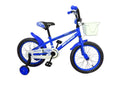 USToyOutlet 16" BMX Steel Frame Coaster Brake Bicycle One Piece Crank w/ Baskets & Fenders, Rims-Red Kid's Bike - Blue