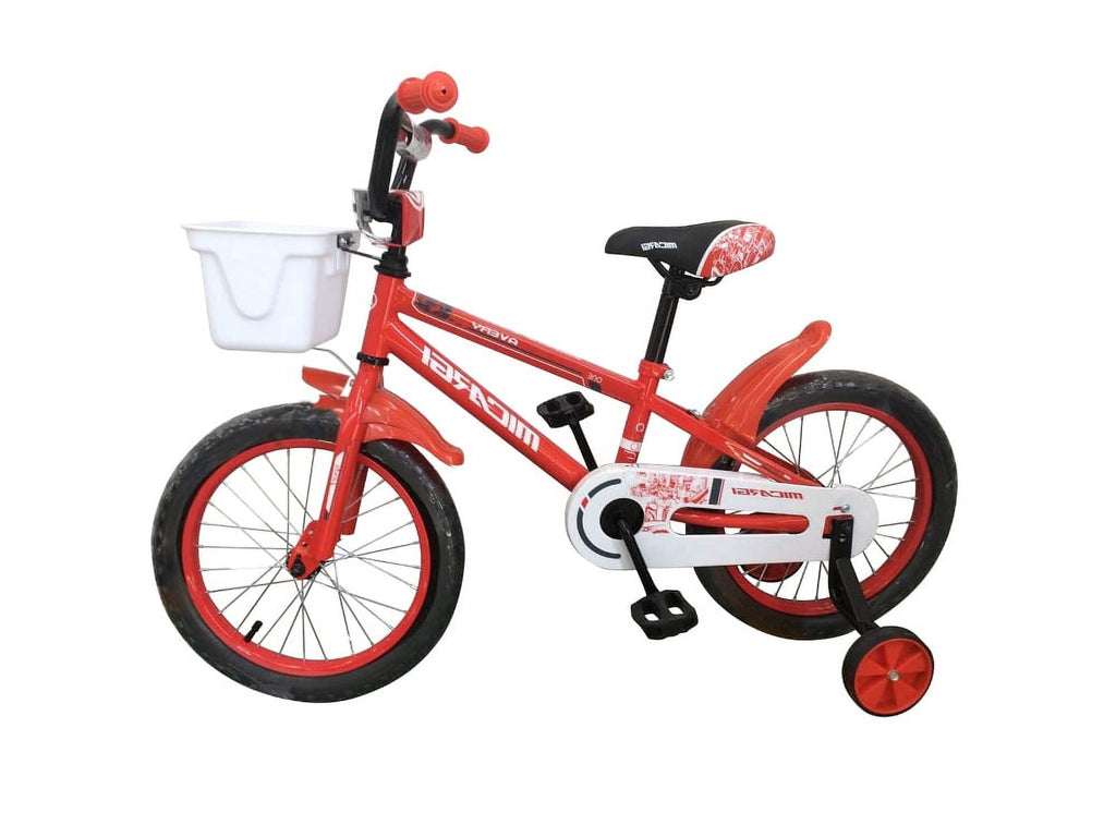 USToyOutlet 16" BMX Steel Frame Coaster Brake Bicycle One Piece Crank w/ Baskets & Fenders, Rims-Red Kid's Bike - Blue