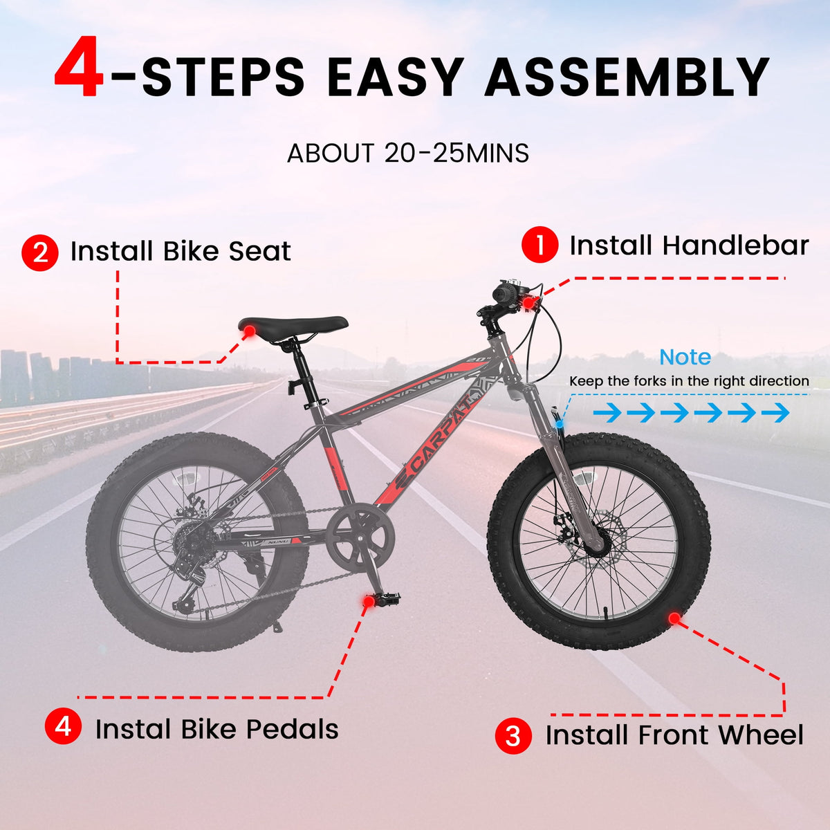 20 Inch Fat Tire Kids Mountain Bike, 7-Speed Mountain Bicycle with Dual Disc Brake and Front Suspension, High-Carbon Steel Frame Kids MTB for Boys Girls Ages 8-12 Year Old, Black-Green