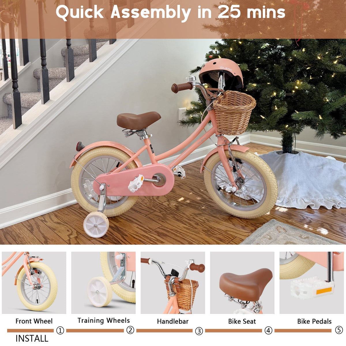 Glerc Little Molly 20 inch Kids Girls Bike for 7-13 Years Old Child,gifts, Mint Green