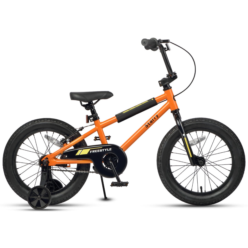 Glerc 14 Inch Little Kids Bike BMX Style Bicycle with Training Wheels Coaster Brake for 3 4 5 Years Old Boys Girls, Blue