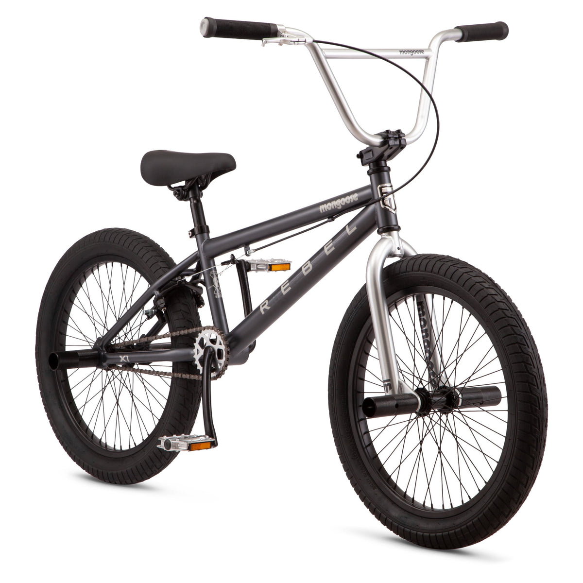 Mongoose Rebel X1 BMX Bike, 20-in. Wheels, Kids Ages 7-14 Years, Gray Child Bicycle