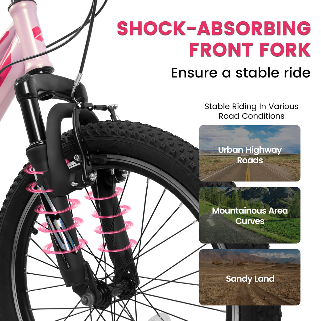 Ambifirner 20" City Bike with Adjustable Saddle & Kickstand Steel Frame