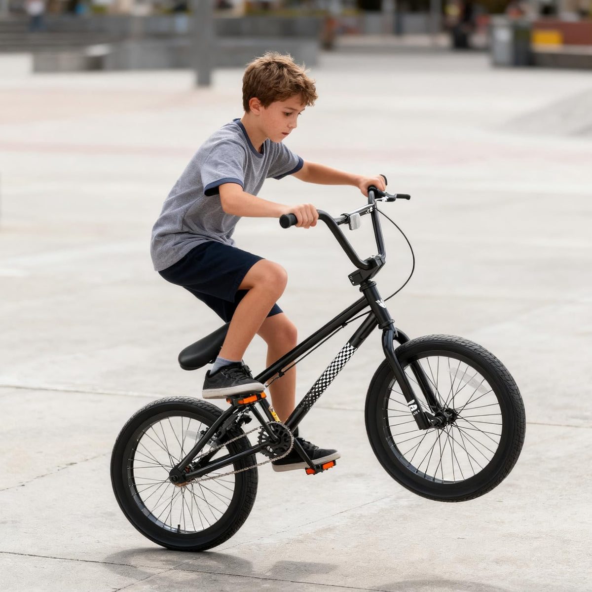 Korimefa 18 inch BMX Bikes, Kids Bicycles for Boys Ages 5-9, Child, Tween & Teen, Front Aluminum Alloy U-Brake, Rear R-Brake, Hand Brake Levers & Front and Rear Pegs, White