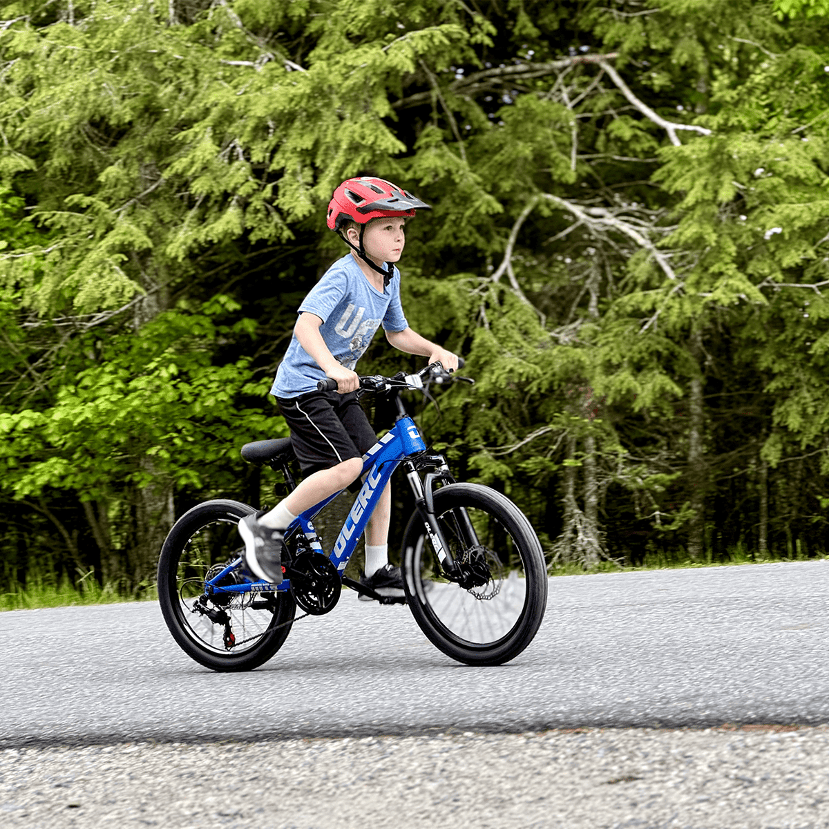 Glerc Skyline 24 Inch Kids Mountain Bike for Boys Girls 10 11 12 13 14 Years Old, 21-Speed Kid Bicycle with Front Suspension & Dual Disc Brakes & Rugged Frame, Black