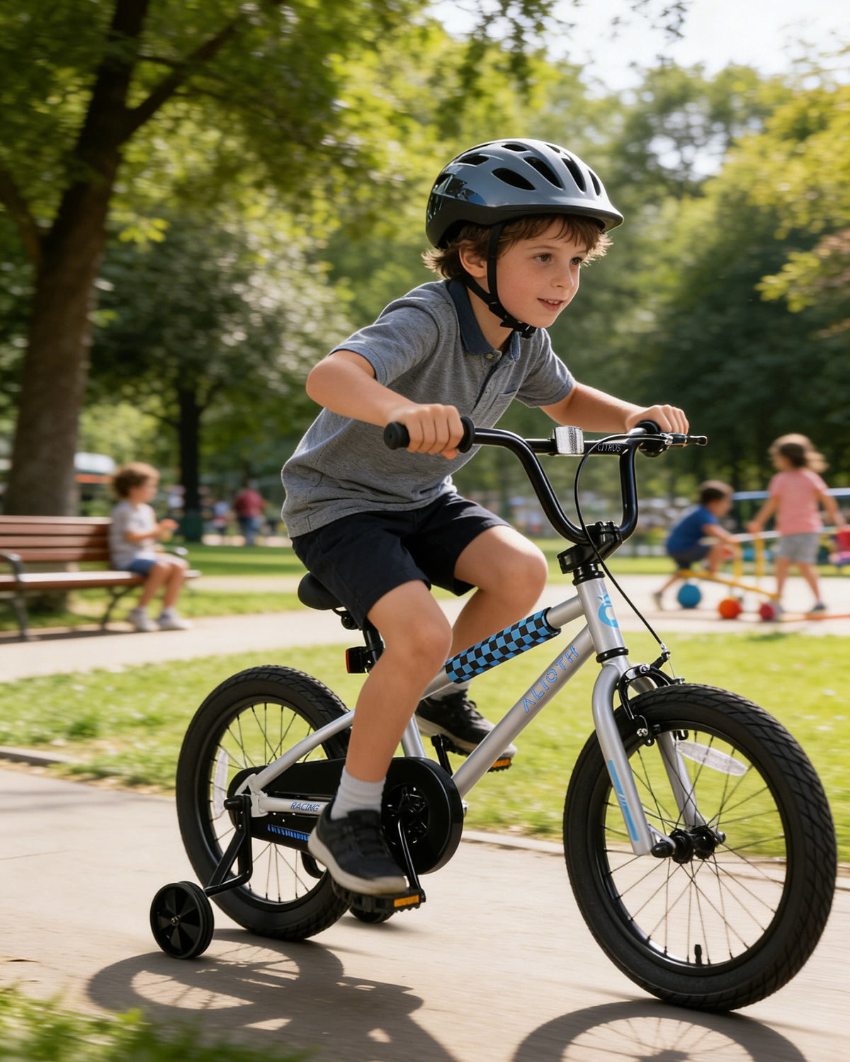 Vollsch BMX Style Kids Bike for 2-8 Years Old Boys Girls 16 Inches Toddlers Bicycle with Coaster Brake Training Wheels, Black