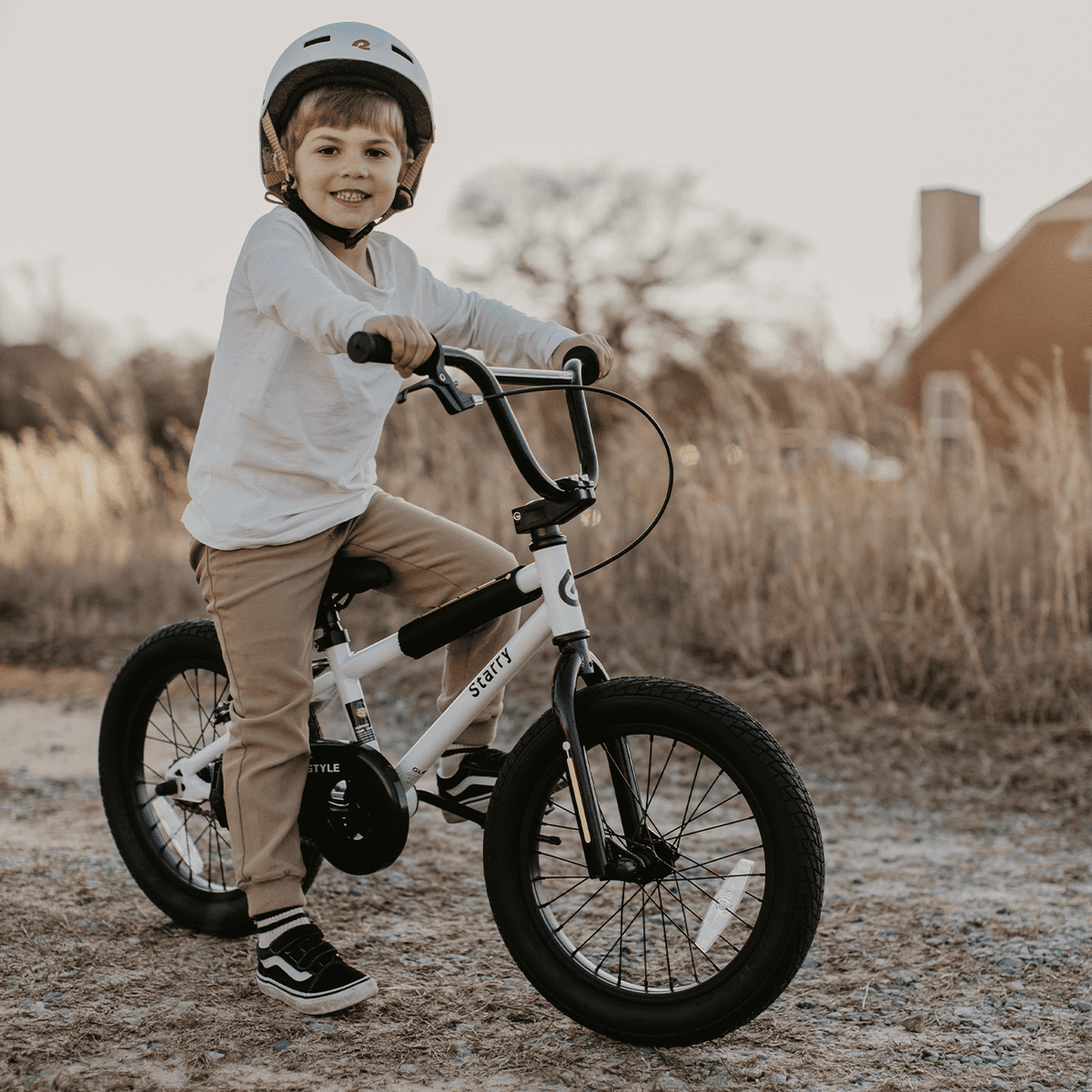 Glerc 14 Inch Little Kids Bike BMX Style Bicycle with Training Wheels Coaster Brake for 3 4 5 Years Old Boys Girls, Blue