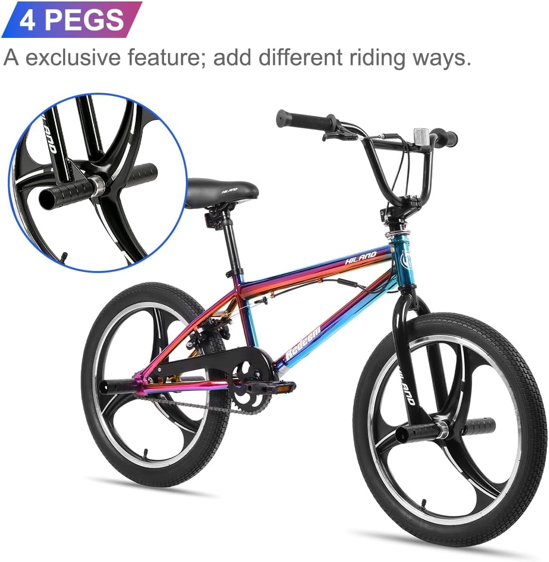 Hiland 20 Inch Boys' or Girls' BMX Bike, Kids' Bicycle